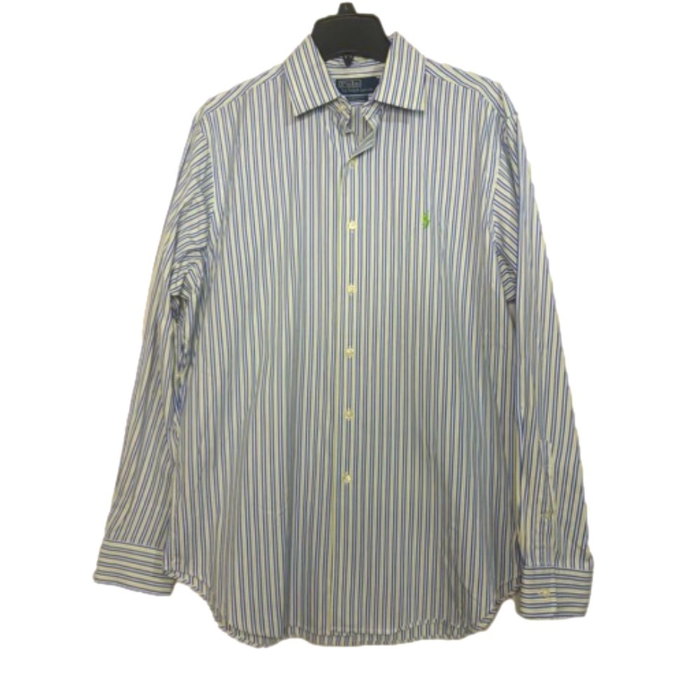 Polo by Ralph Lauren classic mens button down long sleeve polo, vertical stripe